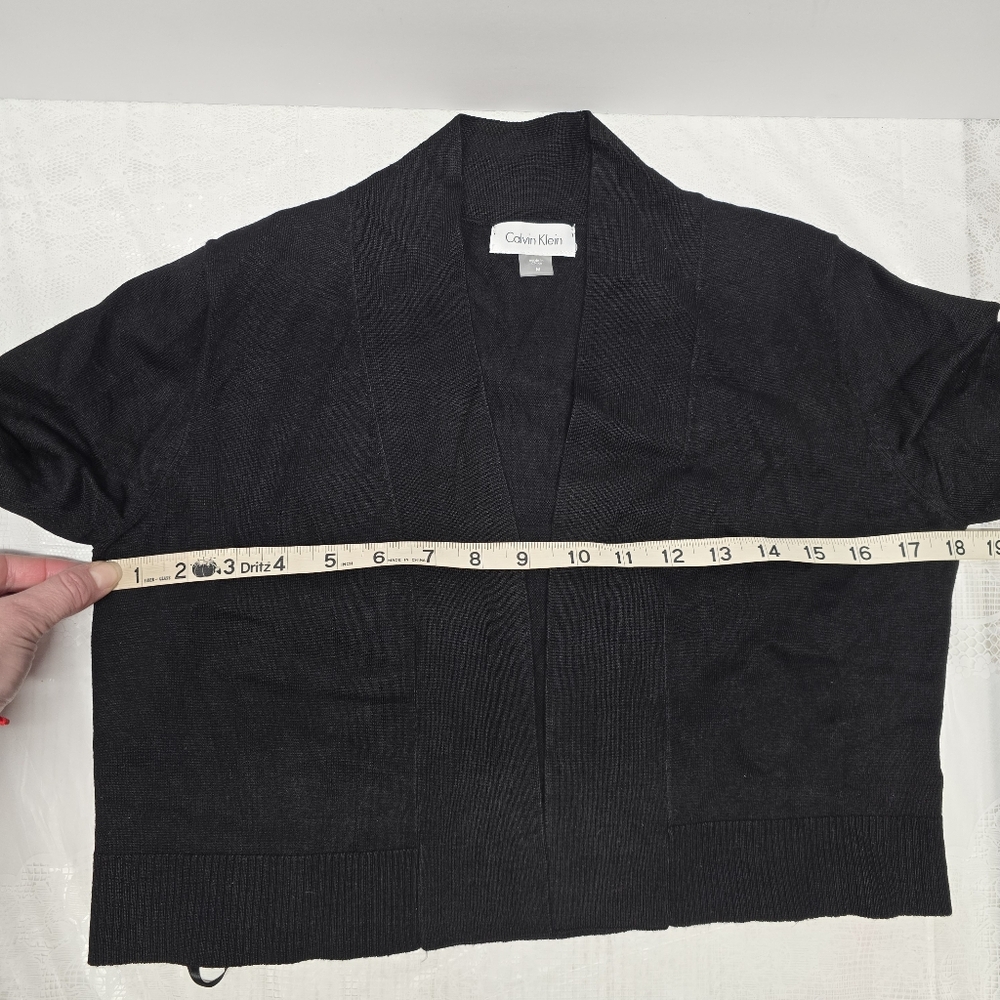 NWT Calvin Klein Black Cropped Cardigan - Picture 9 of 10